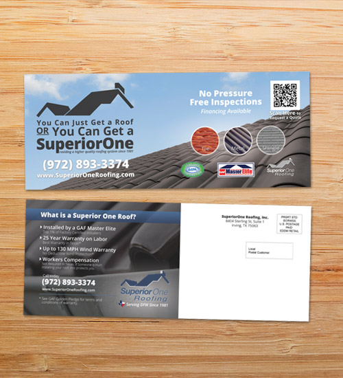 Superior One Roofing | EDDM Postcard Design
